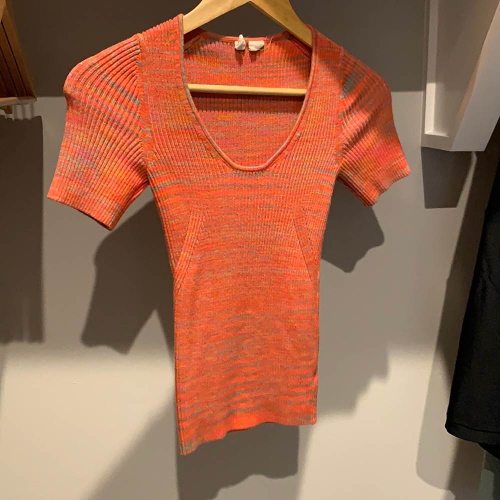 Pink sweater tee from Anthropologie